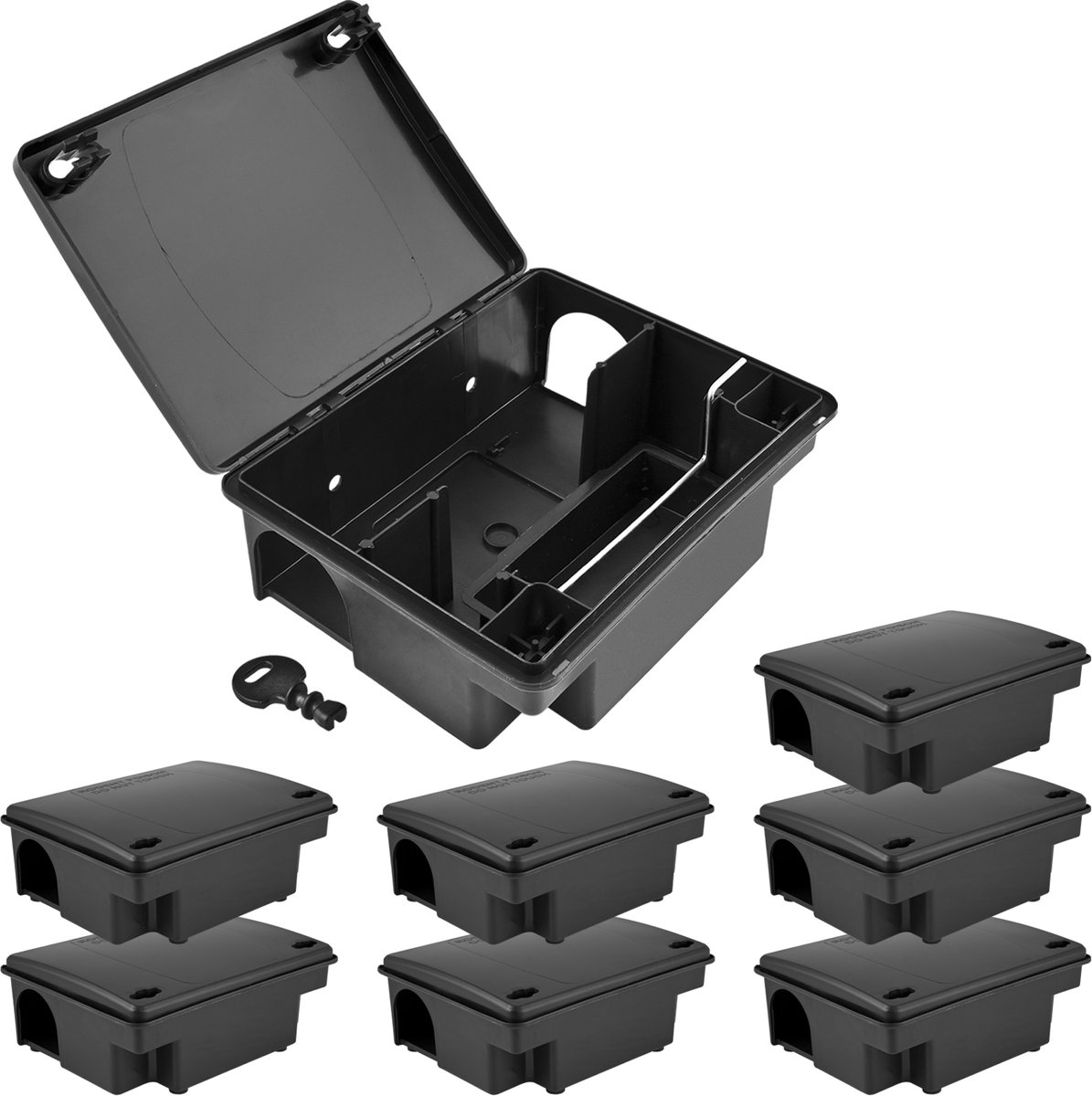 8 x Aasstation Rattenset Aasbox Tuinbox Muizenval Muizen Rattenaasbox Rattenaasstation Rattenval Kinderen Huisdierveilig Aasdoos Cadeau Petigi