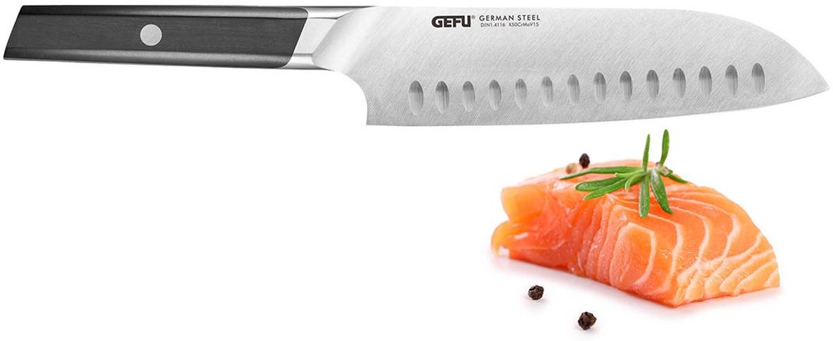 Santoku Mes, 18 cm, Ergonomische Grip, Duits Staal - GEFU | ACURO