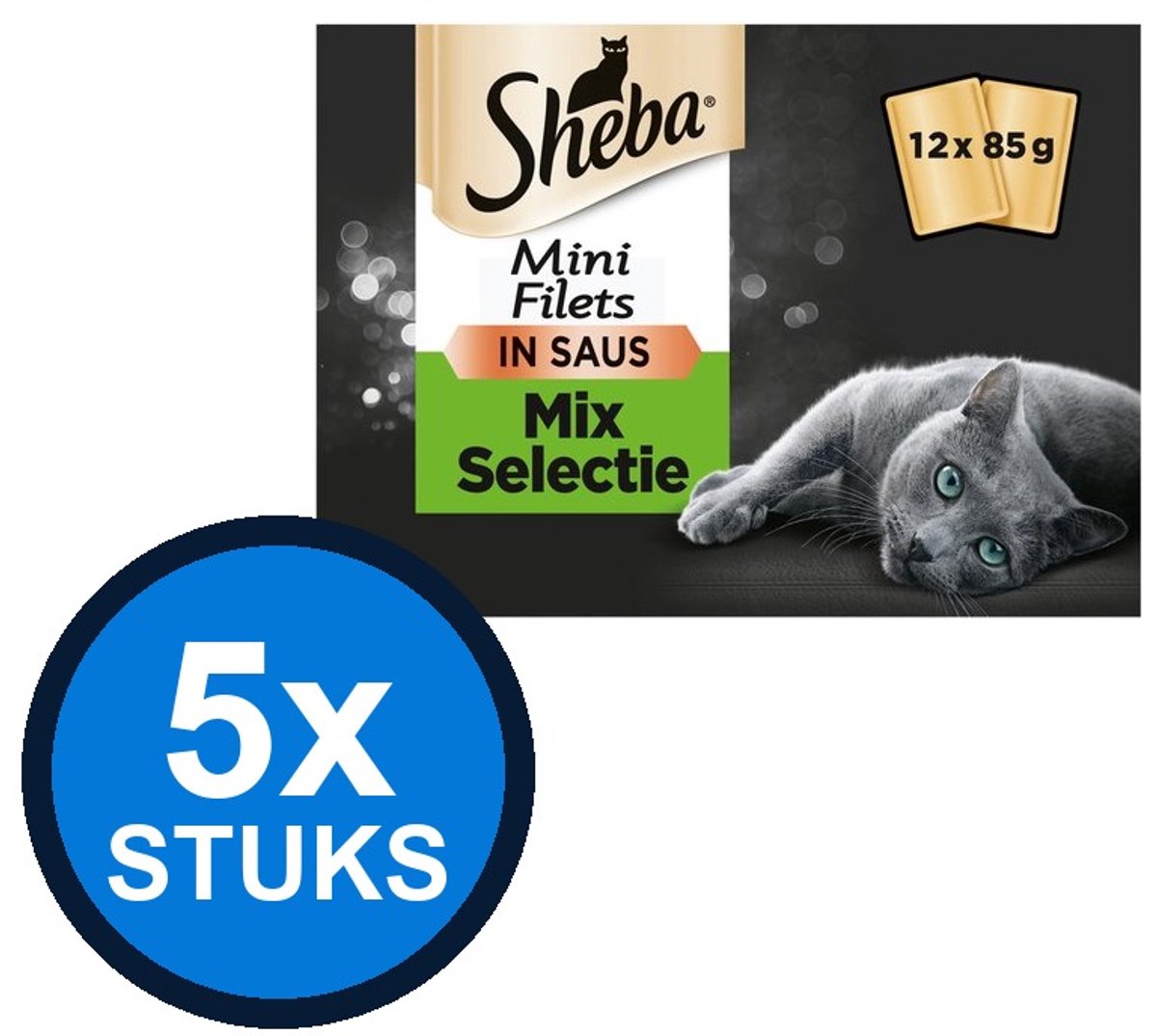 Sheba Sheba - Mini Filets pouch saus mix sel mp 12x85gr - Kattenvoer Natvoer - 1.02 kg
