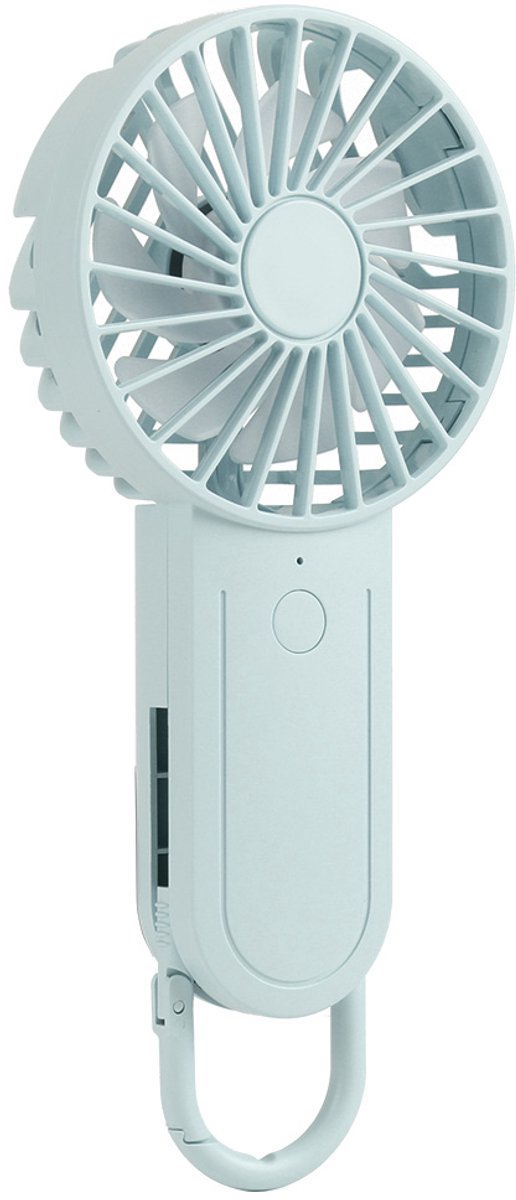 Compacte handventilator met uitschuifbare haak, USB-oplaadbaar – voor op reis, kantoor of thuis
