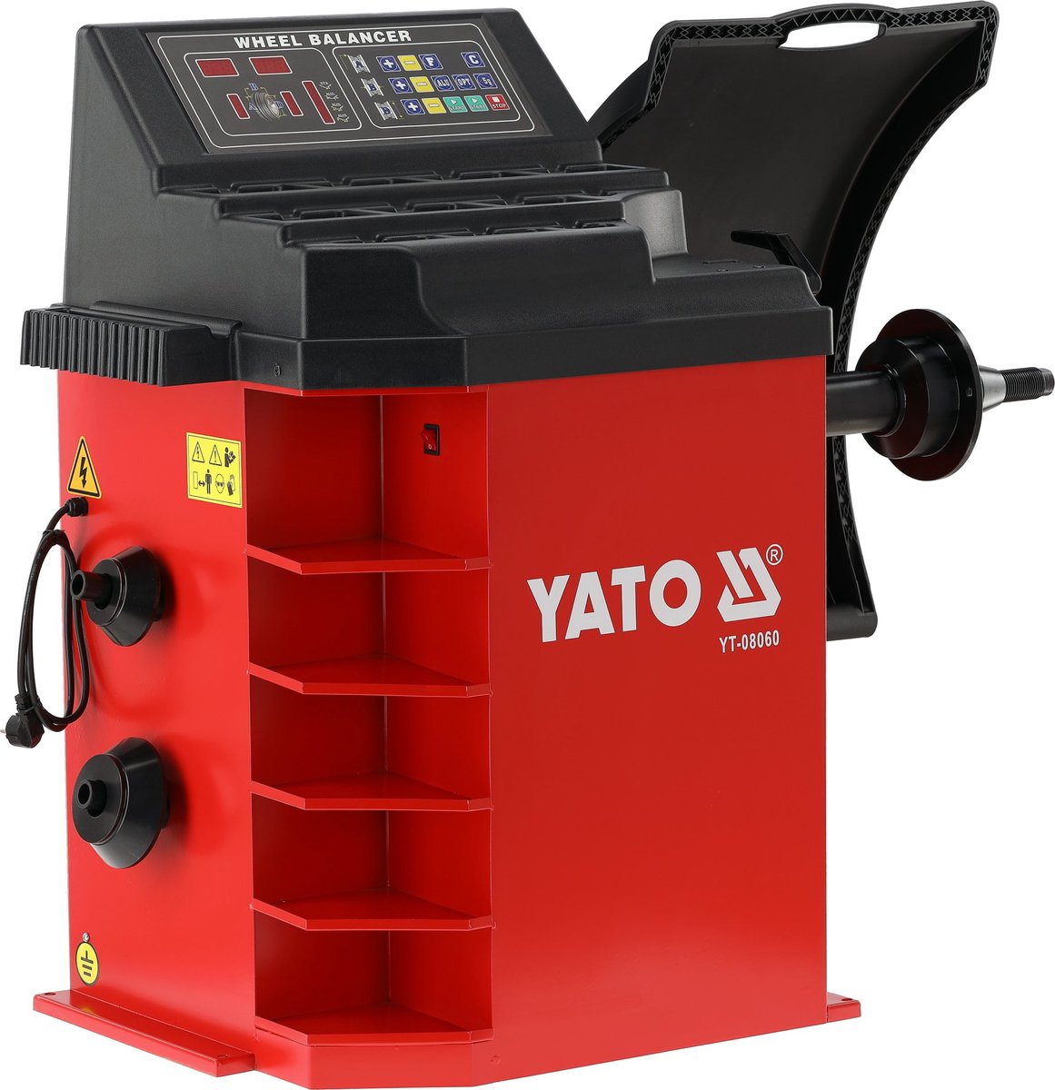 YATO YT-08060 Professionele Wielbalanceermachine – Voor 10" tot 24" Velgen – Digitaal Meetinstrument – Inclusief Autokalibratie & Beschermkap – 84 kg