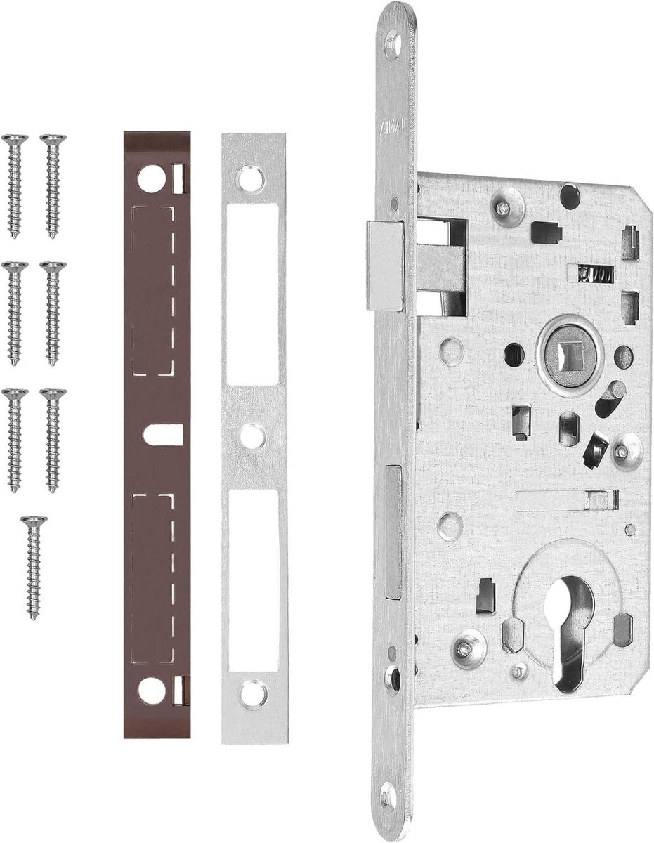 Insteekslot - Deurslot - Toegangsbeveiliging - Verzinkt staal - 72/55 mm - Zilver