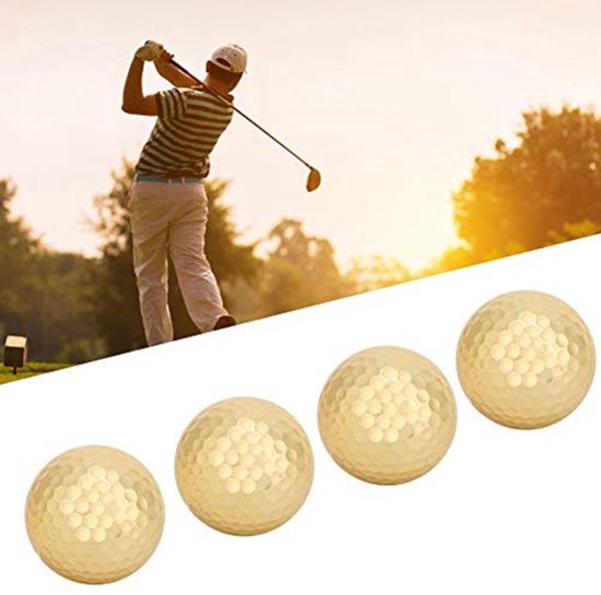 JHUBERS- Golfballen Verguld 4 Stuks - Dubbellaags - Hoge Zichtbaarheid - Duurzaam - Lichtgewicht - Geschikt voor Training - Golfball van Jhubers — afbeelding 2