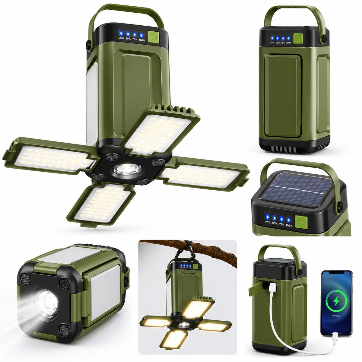 Camping Lamp - LED - Zonne-energie - Powerbank