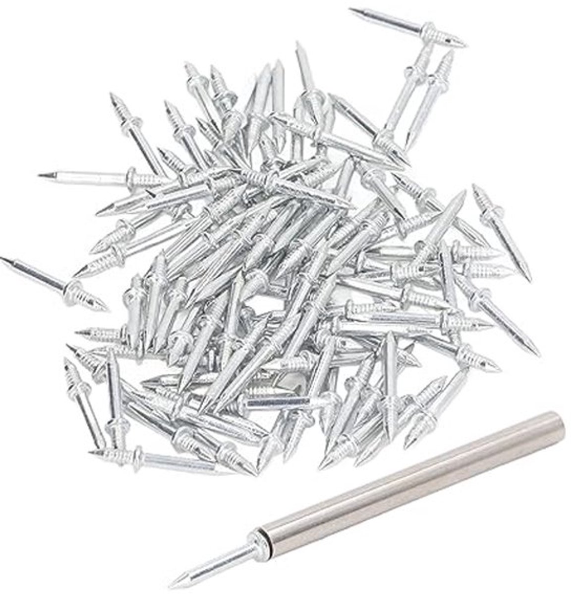 Niet-afgevende nagels, plintnagels, eenvoudige installatie, robuust, 101-delige set, roestbescherming, dubbele kop voor kast
