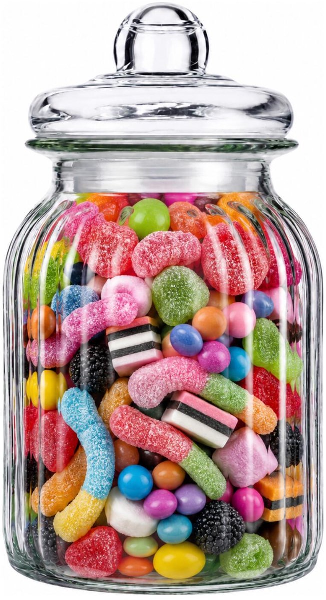 Alessandro luxe voorraadpot - snoeppot - glas - met deksel - 2.5 liter - koektrommel - snoepjes - 15 x 26 cm