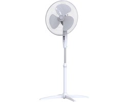 AERVIONA Staande Ventilator 43 cm – 45W – 3 Snelheden – 90° Oscillatie – Verstelbare Hoogte 100-125 cm – Kantelbaar