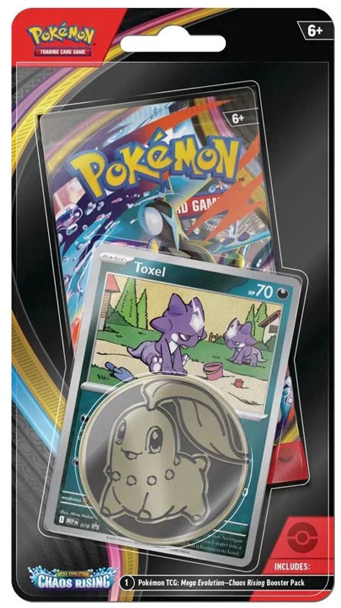 Pokémon Kaarten - Mega Evolution - Chaos Rising - Checklane Blister met Toxel (Foil Promokaart) - Booster Bundle - 1 Booster Pack - 11 Kaarten Totaal - TCG - Pokemon Box - Pokemon Cards - Pokemon Speelgoed - Packs