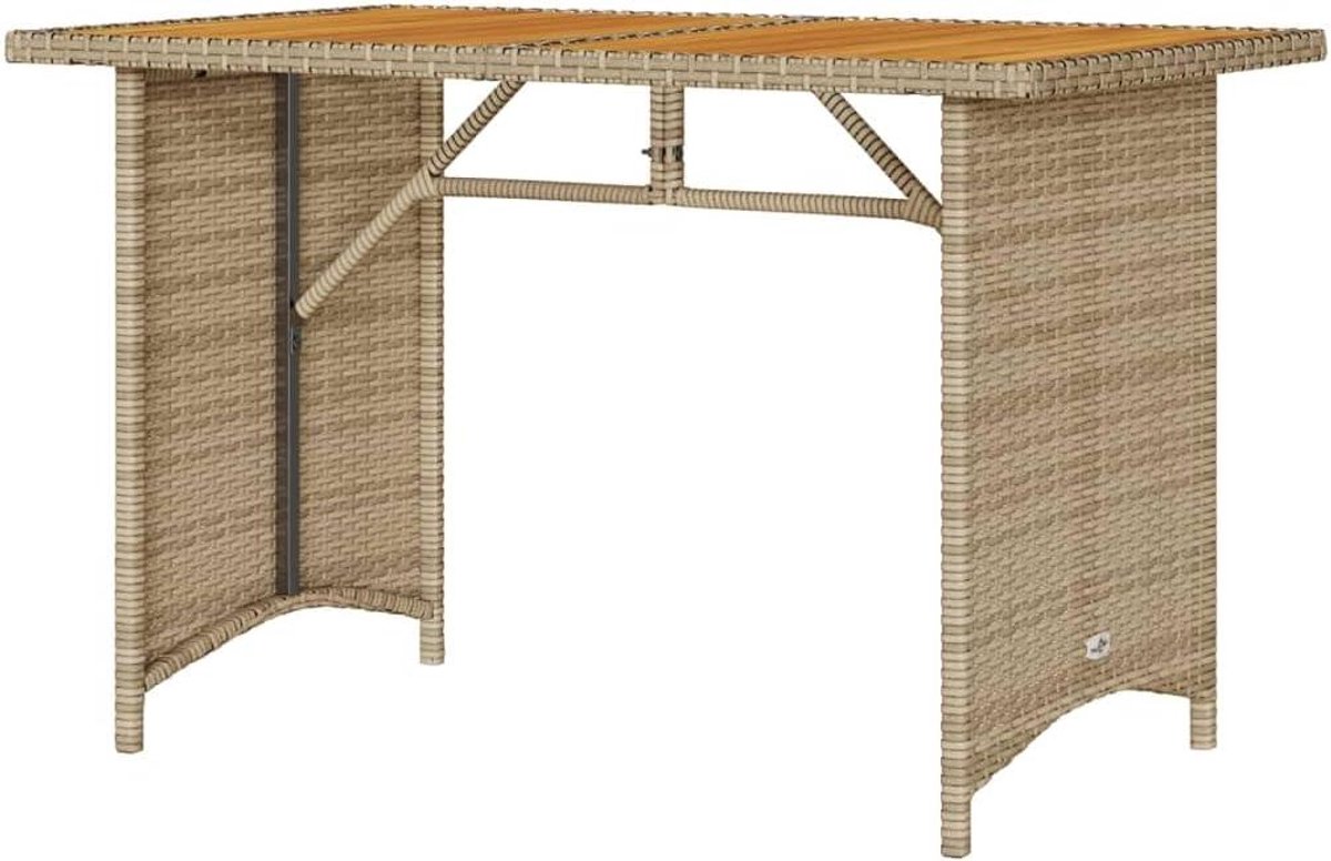 Tuintafel - Buitentafel Terrastafel - Buiten Genieten - Houten Tafelblad - 110x68x70 cm - Beige