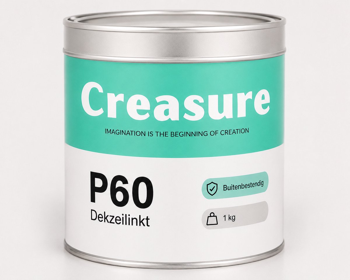 Creasure P 60 Zeefdrukinkt Wit 1kg – Solventinkt voor Dekzeilen, Vrachtwagens & Tentdoeken – Buitenbestendig & Flexibel