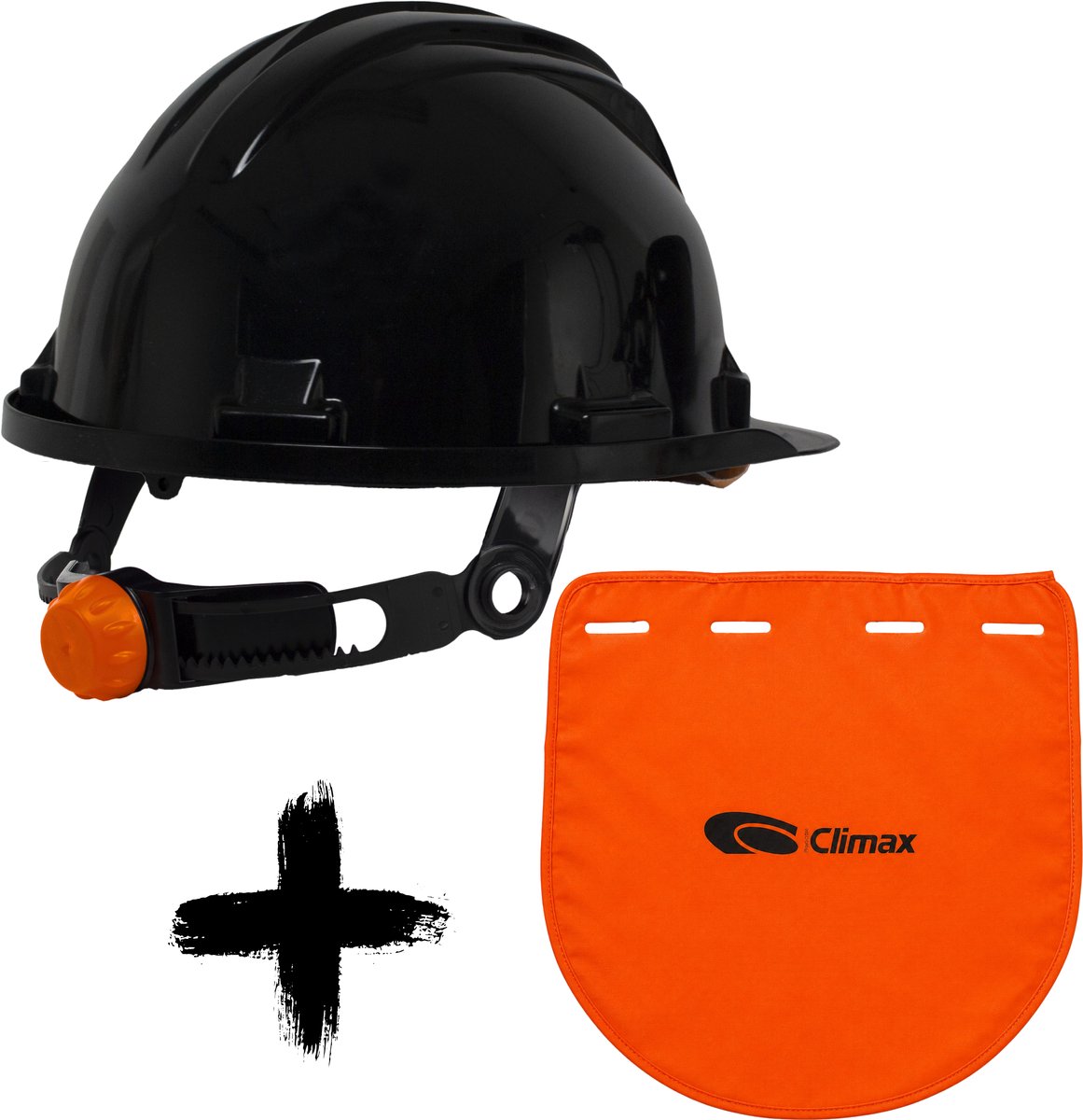 Climax Veiligheidshelm RG5 Zwart met Nekbescherming - Nekflap met Veiligheidshelm