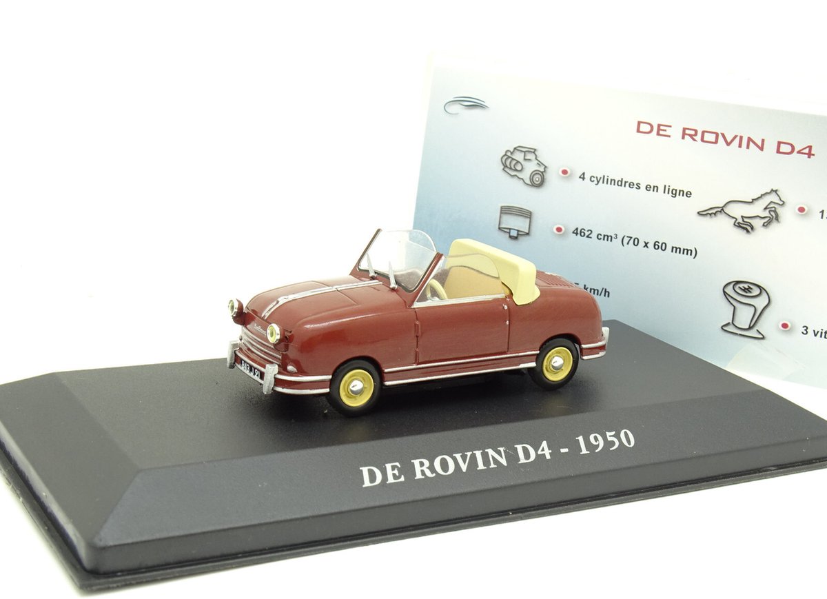 Modelauto De Rovin D4 1950 darkred - Schaal 1:43