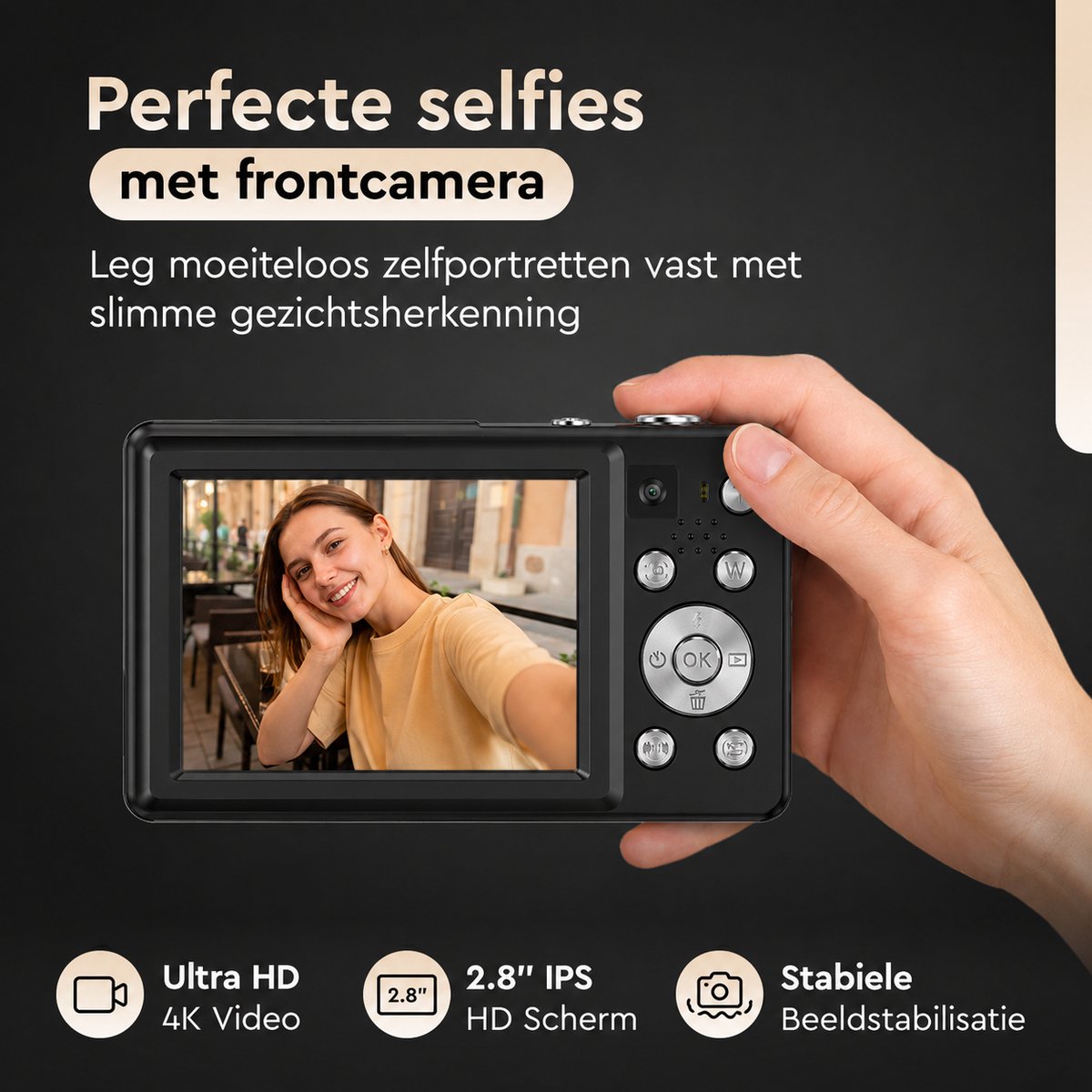 K&L KL-4K-64-B compactcamera met dubbele lens thumbnail 5