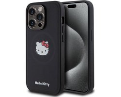 Hello Kitty iPhone 15 Pro TPU Back Cover hoesje – 4G Metal Logo – Strass – Goud