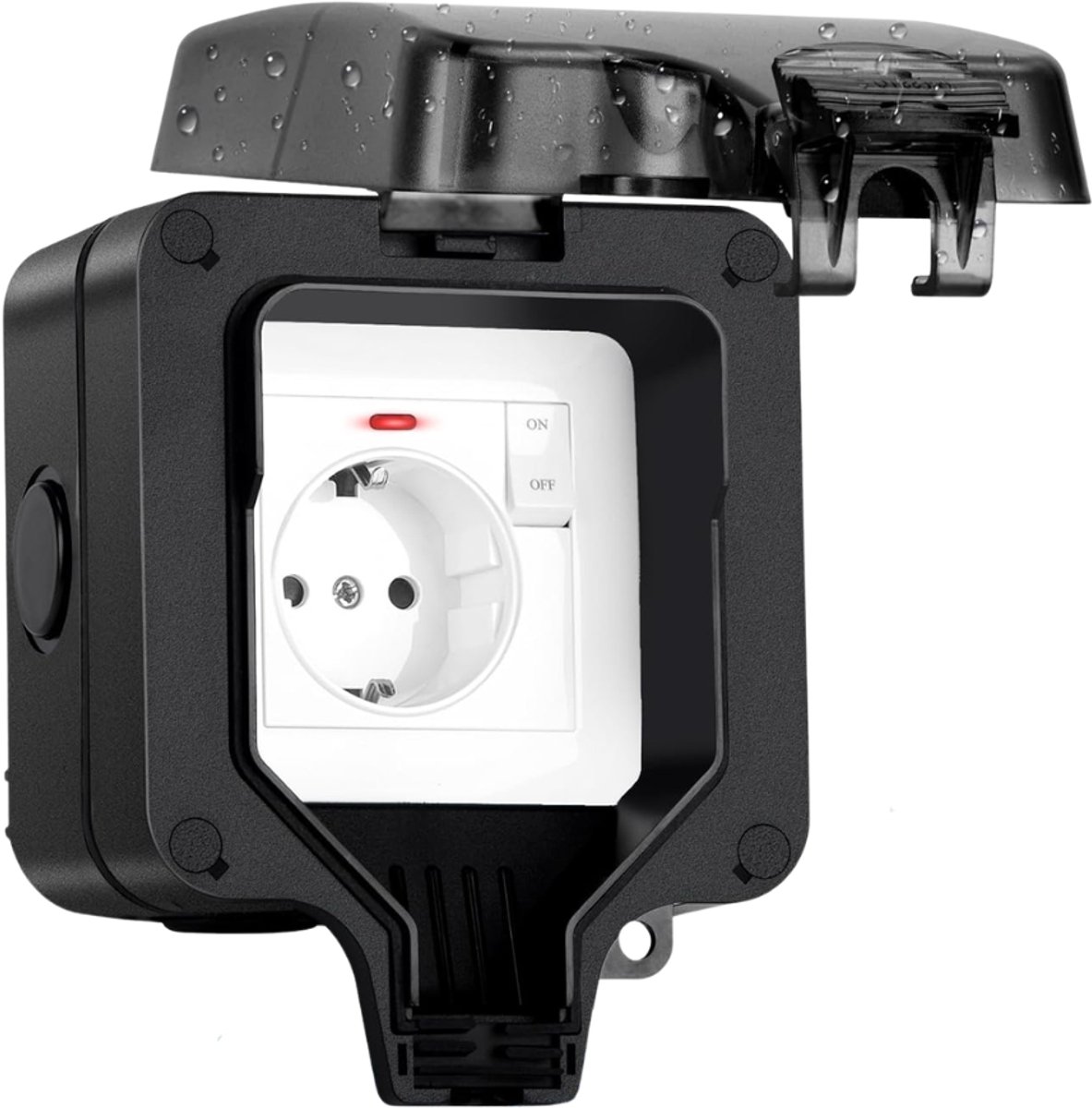 CLGP® Buitenstopcontact - Buitenstopcontacten Waterdicht - Tuincontactdoos - Zwart