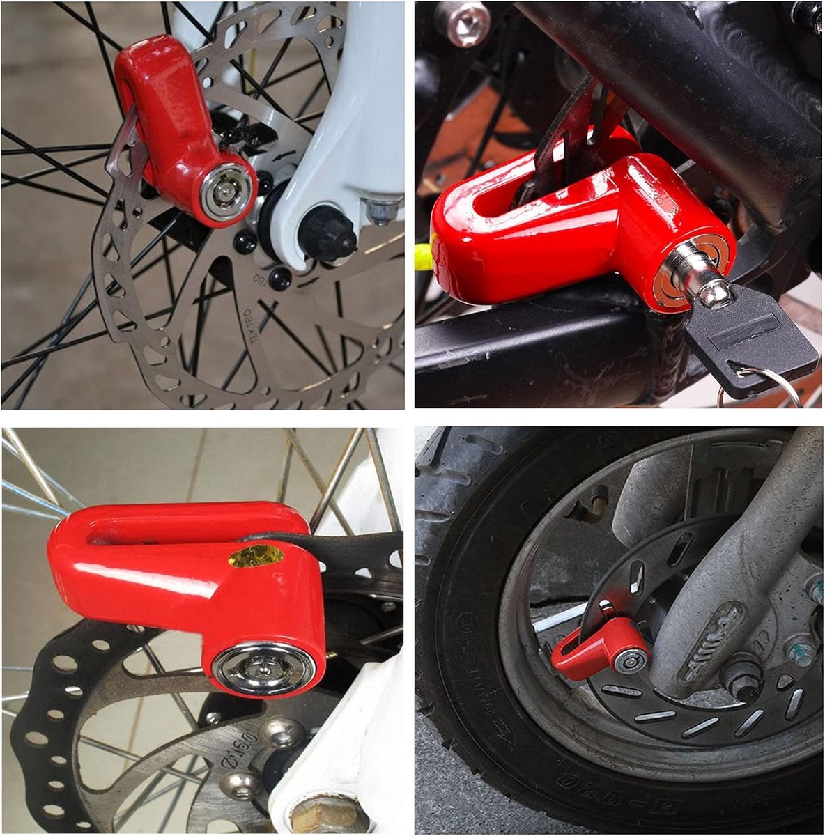 Schijfremslot Fatbikev - Step - Remschijfslot Met Reminder Kabel En Houder - Elektrische Step Accessoires - Voor E-Bike / Motor / Scooter / Elektrische Step / Fiets - Anti-Diefstal - Zwart – foto 3
