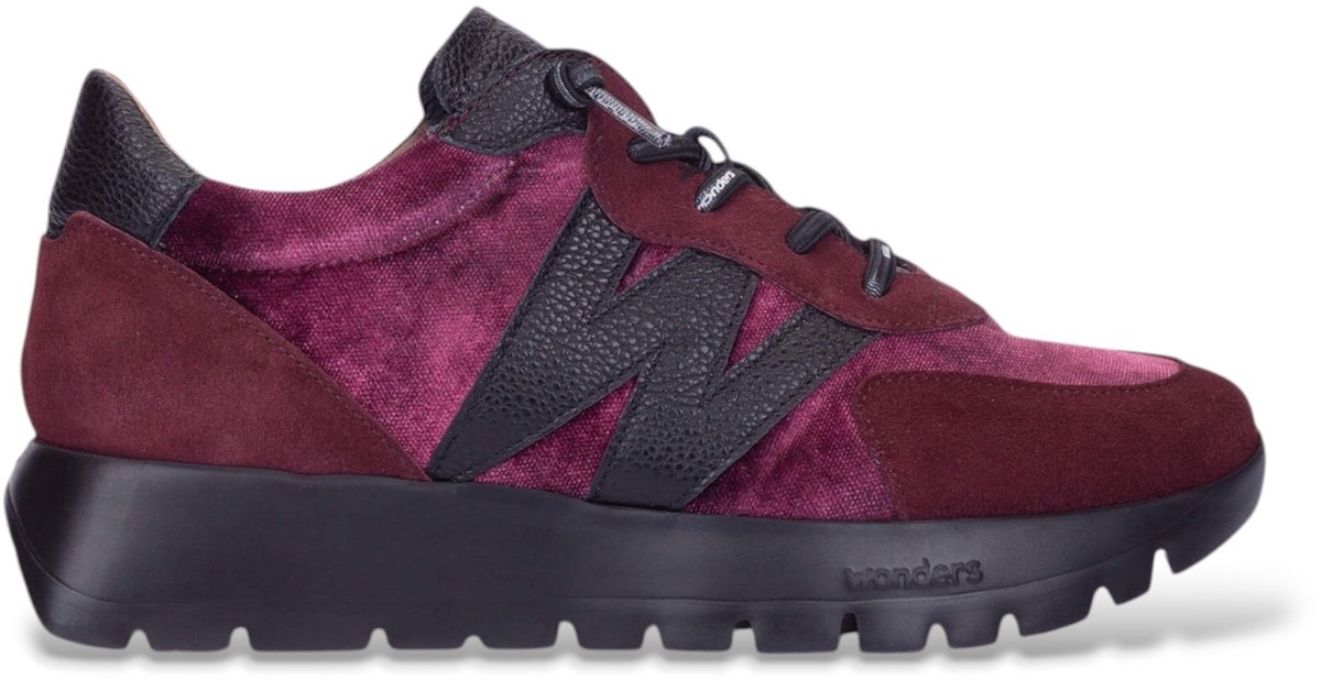 Wonders Leren Odisei01 sneakers in granaatrood