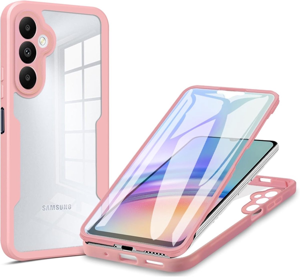 Case voor Samsung Galaxy S24 FE met Ingebouwde Schermbeschermer, 360 Graden Schokbestendige Bescherming en Dubbele Laag voor Duurzame Anti-Kras Behuizing