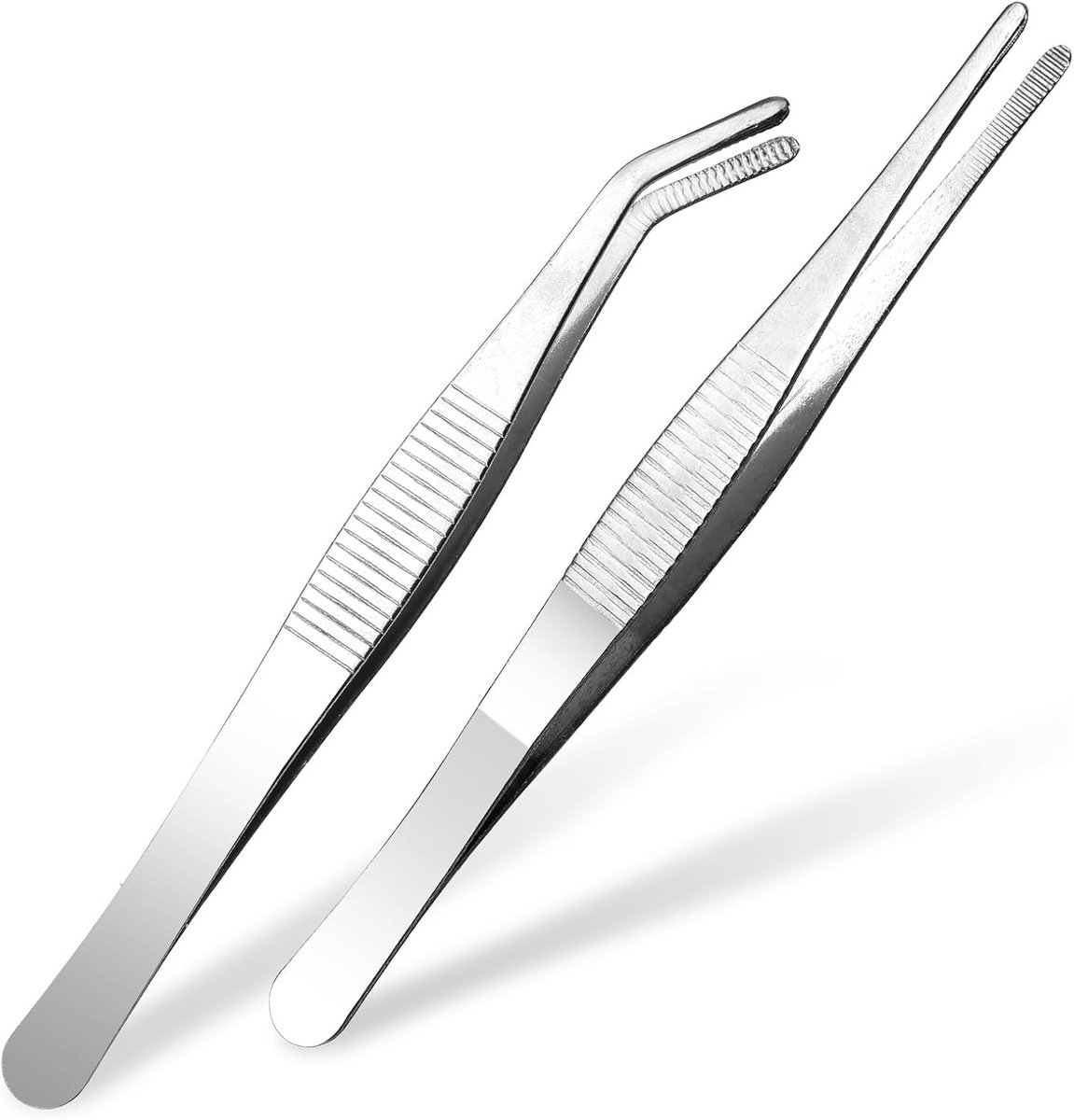 Curved pincet set van 2 stuks, 14 cm lange stompe pincetten voor aquariums, knutselen en koken