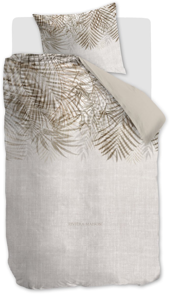 Rivièra Maison Palm Shade dekbedovertrek - Eenpersoons - 140 x 200/220 cm - Naturel — afbeelding 2