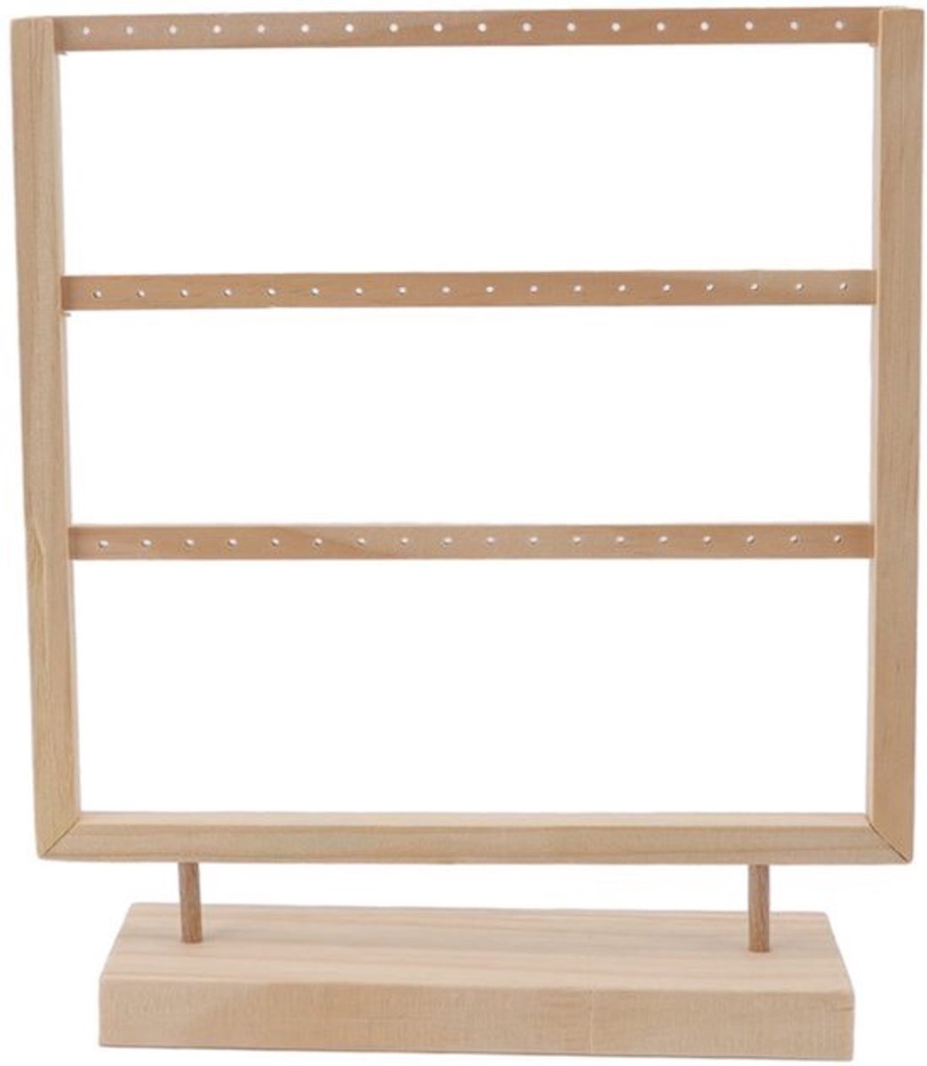 Oorbellen Organizer, Rustieke Houten Oorbellen Rack, Sieraden Box Organizer Display Rack Voor Het Ophangen Van Oorbellen (drievoudig)