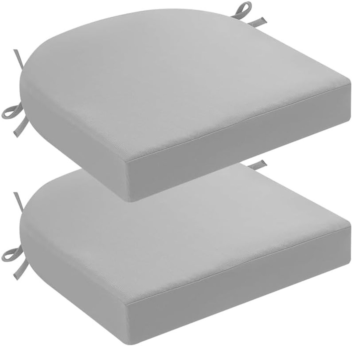 Comfortabele Tuinstoelkussens 42x43cm - Waterdichte Zitkussens voor Binnen en Buiten, Perfect voor Tuinmeubels en Eetstoelen, Lichtgrijs, Set van 2
