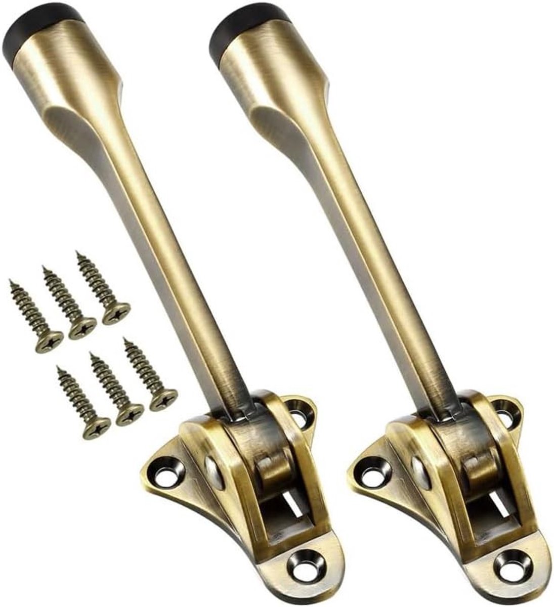 2 Stuks 5 Inch (132mm) Kickdown Deurstoppers met Rubber Basis, Zinklegering, Stevige Deurstopper voor Huiskamers, Garages en Kantoorruimtes