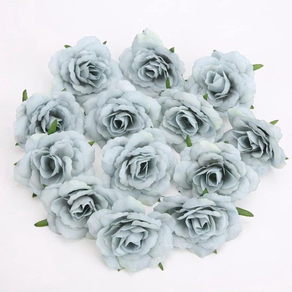 - Kunstbloemen - Bloemdecoratie - Zijden rozen - Bruiloftsdecoratie - Blauw - Set van 20 s