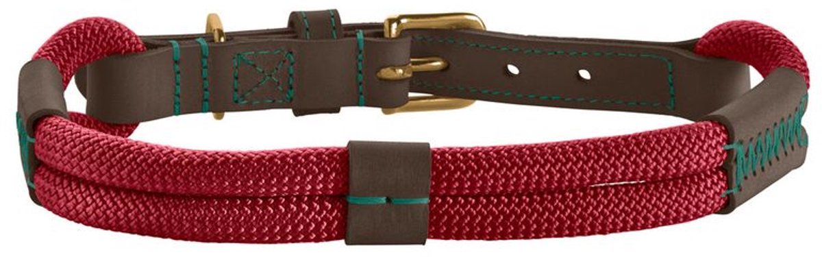 Hunter Halsband Malia Wijnrood&Donkerbruin - Hondenhalsband - 50 cm