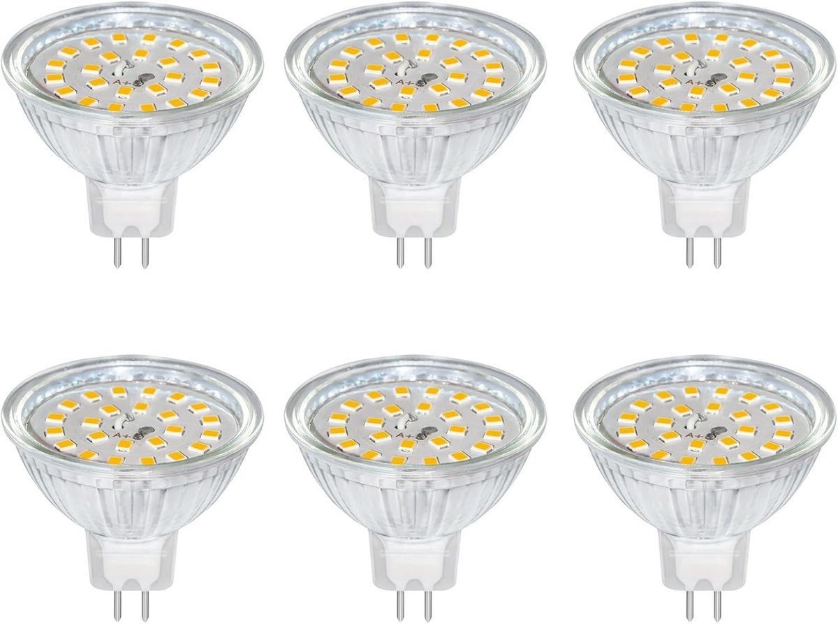 LED GU5.3 12V 5W Warm Wit 3000K 50mm - Energiezuinige Verlichting voor Tuin, Buiten en Entree, Niet Dimbaar, Set van 6 Lampen