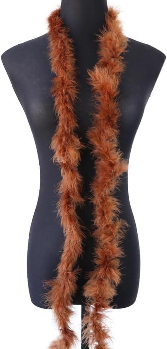 Fluffy Pluche Veren Boa van 1 x 2 m voor Feestjes, Bruiloften en Decoraties - Bruin, Lichtgewicht en Geschikt voor 1920s Kostuums en Creatieve Knutselprojecten