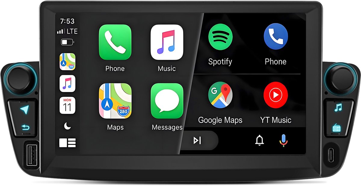 Cestovet Autoradio - Geschikt voor Peugot 107 Citroen C1 Toyota Aygo 2004-2014 - Android 15 - Draadloos CarPlay & Android Auto - Bluetooth - 7 Inch IPS Touchscreen - Navigatiesysteem - 2GB+64GB - DSP -RDS