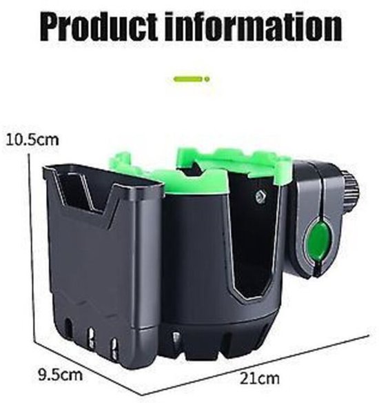 2-in-1 multifunctionele bidonhouder, telefoonhouder en universele bekerhouder Geschikt voor kinderwagen (zwart) — afbeelding 5