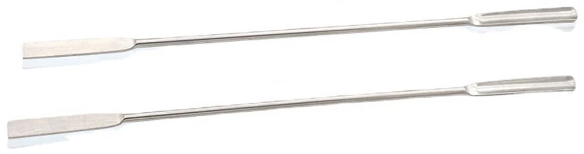 Micro Laboratorium Schep van RVS, 18CM, Dubbel Eind, Halfrond en Plat, Ideaal voor Monstername en Precisiewerk