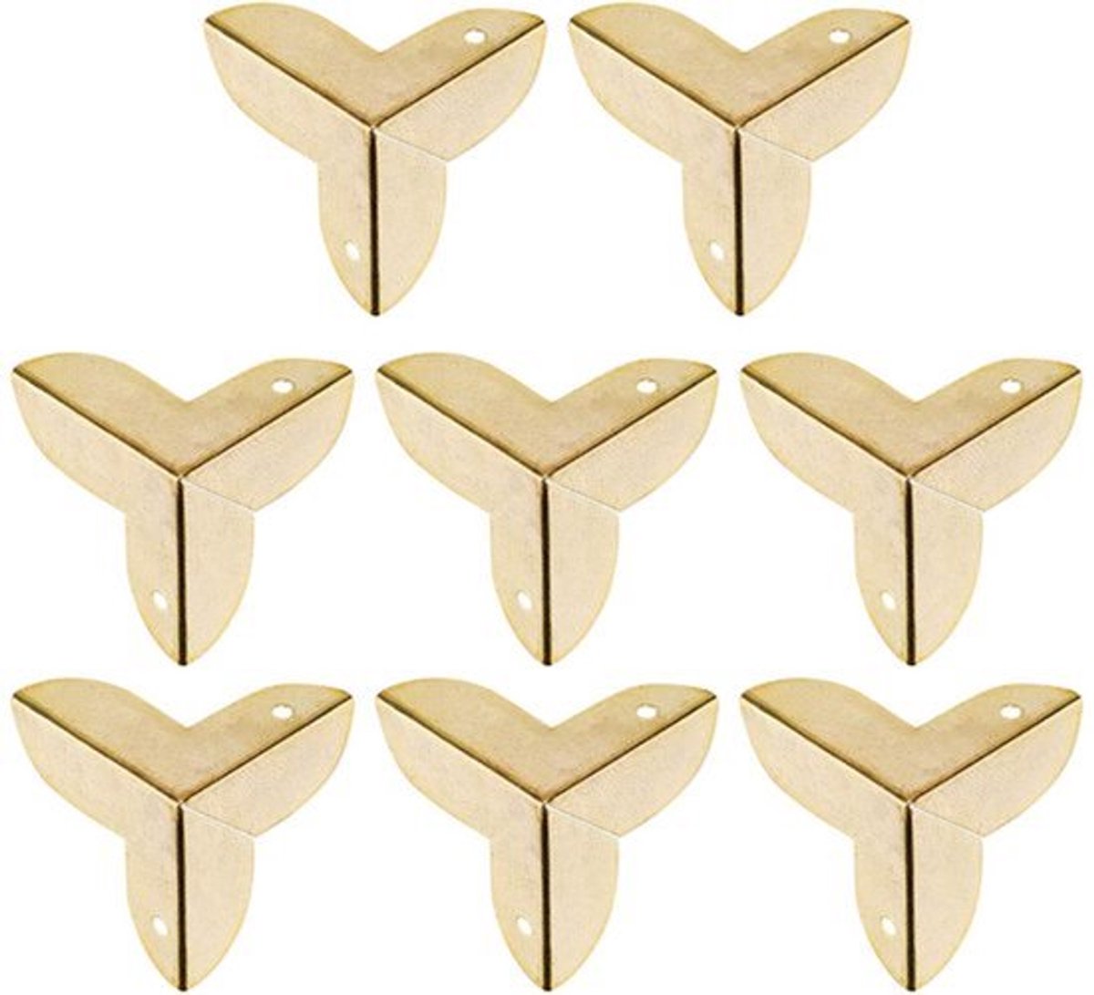 Vintage Triangle Hoekbescherming - 8 Stuks - Gouden Tafel- en Foedraalbeschermers