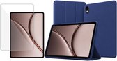 Hoesje + Screenprotector geschikt voor OnePlus Pad 4 Hoesje – Glas - Extreme Shock Case – Smart Case - Blauw
