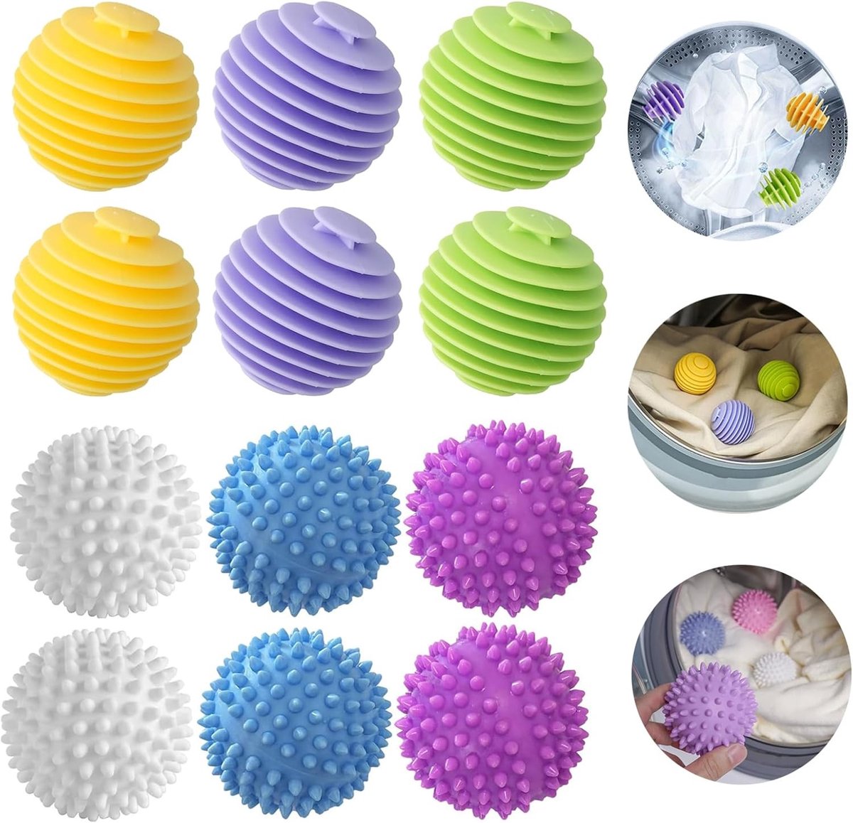 Wasballen voor Wasmachine - TPR-Rubber - Herbruikbaar en Milieuvriendelijk - Vermindert Vouwen en Klitten - Voor Kleding en Beddengoed