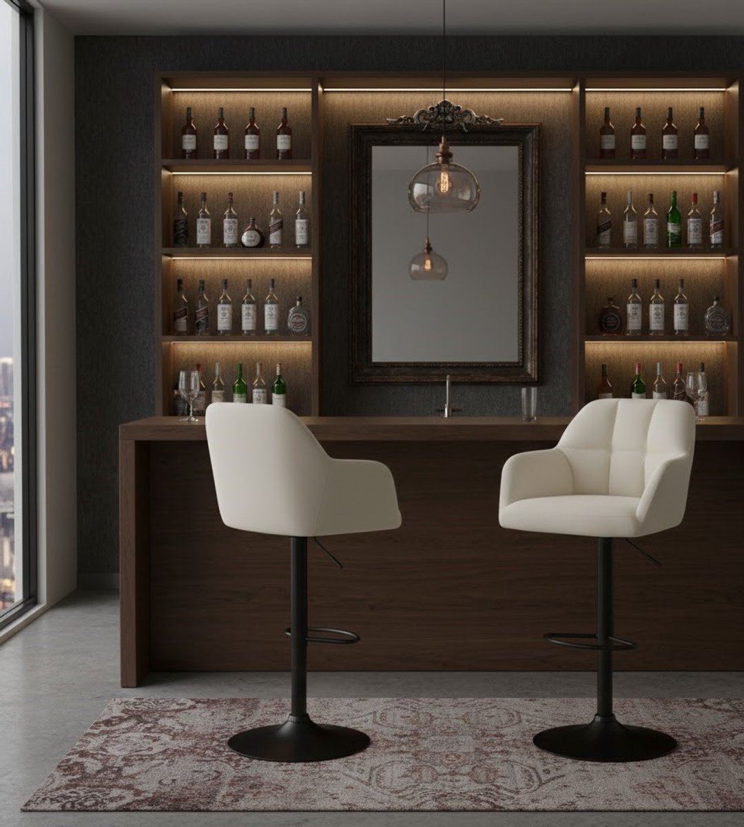 Design Barkrukken Set van 2 - Hoogteverstelbaar - 360° Draaibaar - Novihome