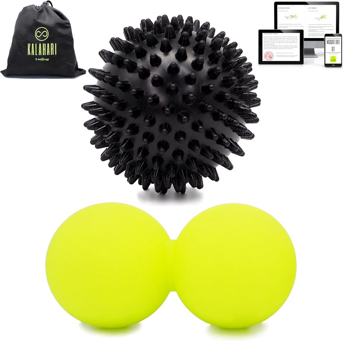 Massage Ballen Set - Siliconen - Inclusief eBook met oefeningen - Voor Myofasciale Zelfmassage - Voor Sporters en Thuisgebruik