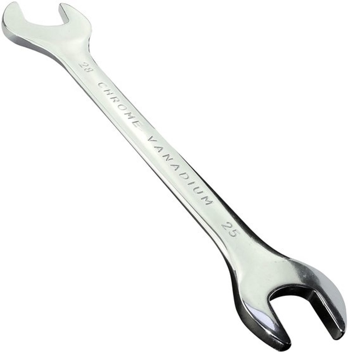 C45475 - Dubbele steeksleutel 25x28mm - Handgereedschap in CR-V staal - GeÃ«rodeerd handvat - Zilveren kleur