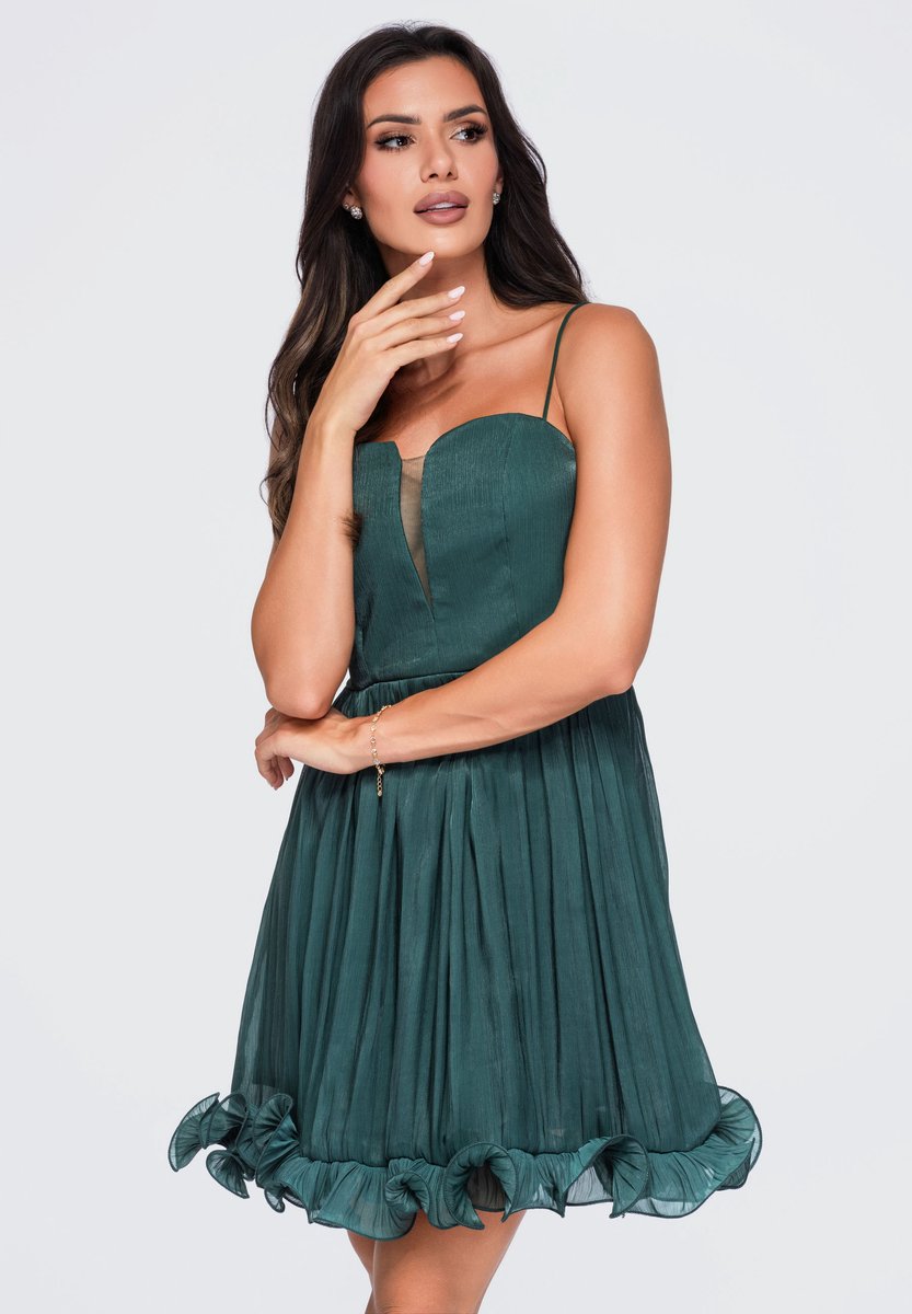 LARICA Jurk - Strapless - Rits - Effen Groen M