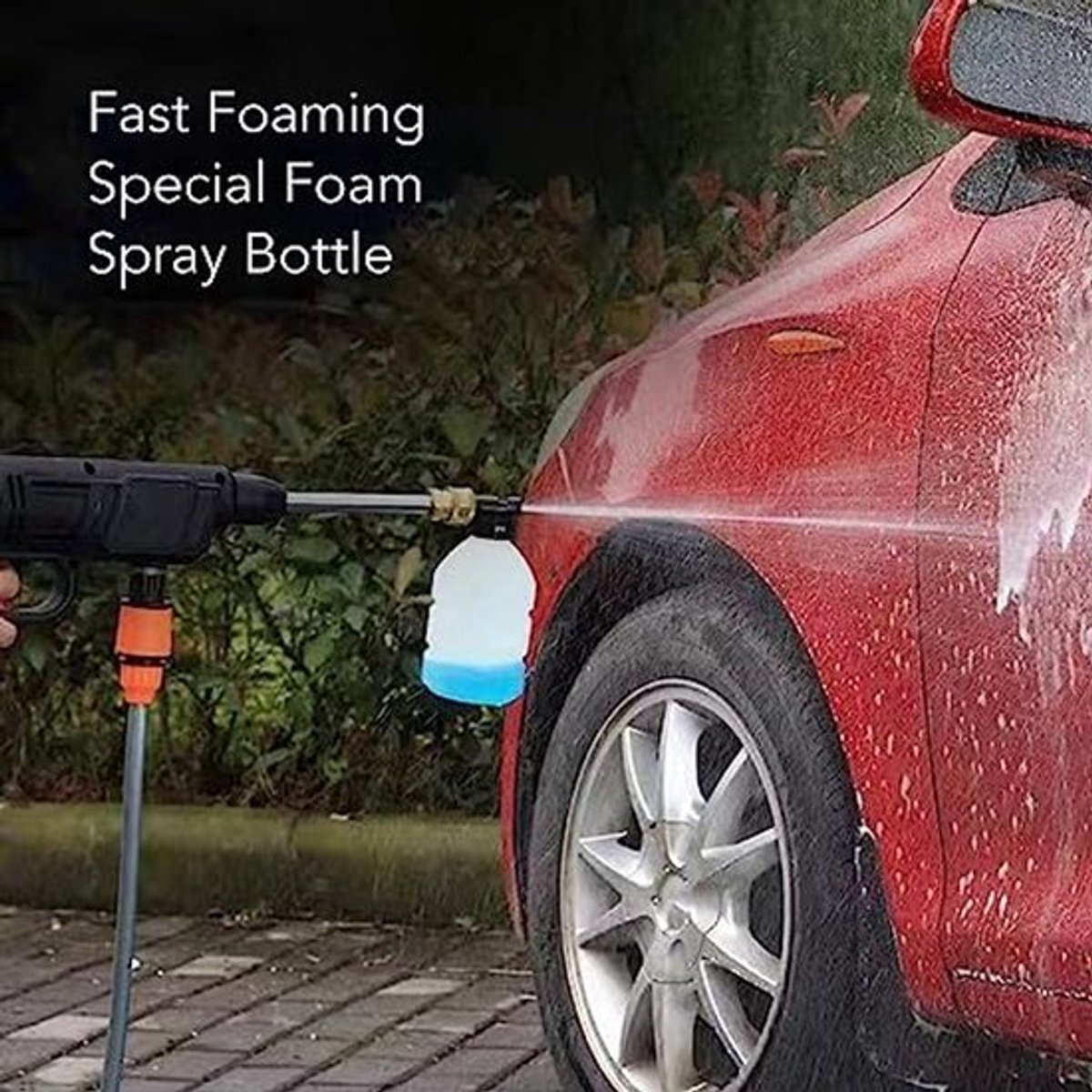500W Draadloze Drukreiniger - 450PSI Waterdruk - Inclusief Schuimfles en Lange Slang
