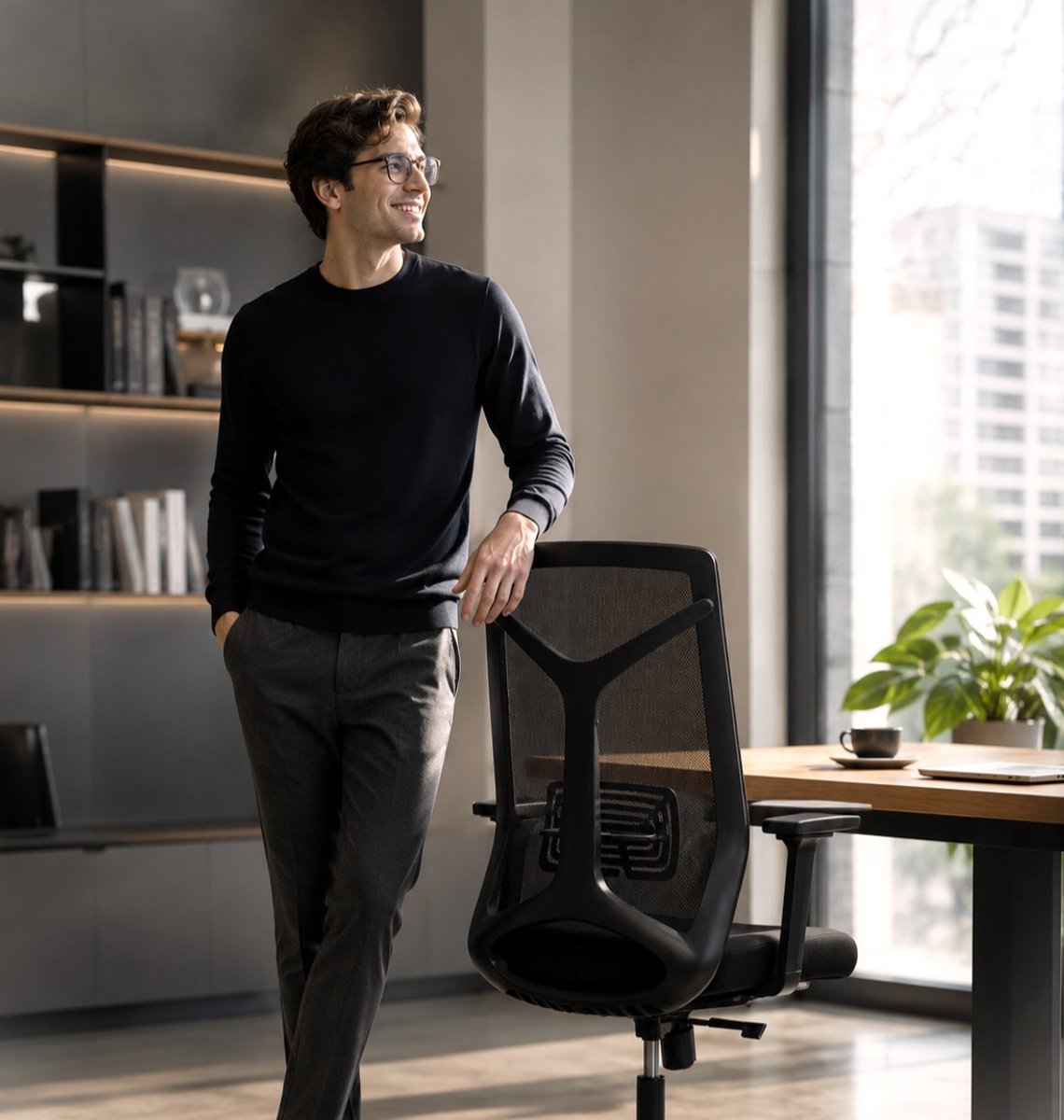 Roveo Ergonomische Bureaustoel - Office Gaming Chair - Volwassenen Game Stoel - Gamestoel - Zwart – foto 5