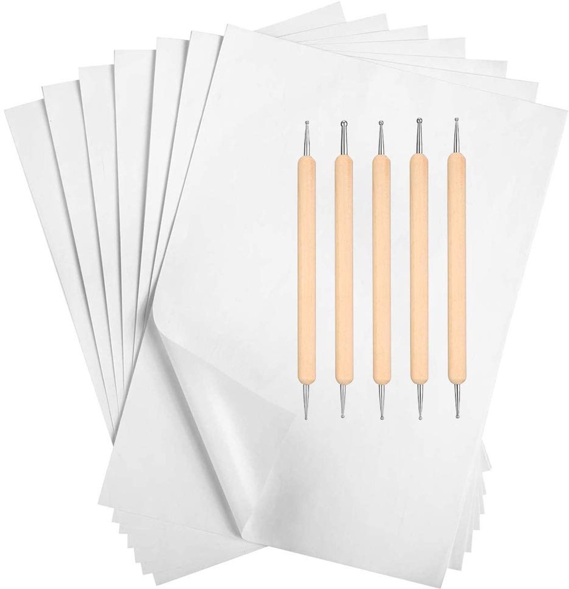 Wit koolstoftransferpapier, 100 stuks A4 koolstofpapier, transferpapier, 29,7 x 21,1 cm, grafiet, kopieerpapier - ShopVlot