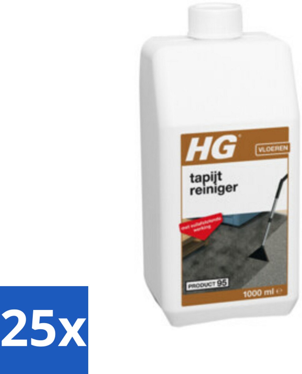 25 x HG - Vloeren - Tapijtreiniger - Met Vuilafstotende Werking - 1L - Voordeelverpakking - 25 stuks