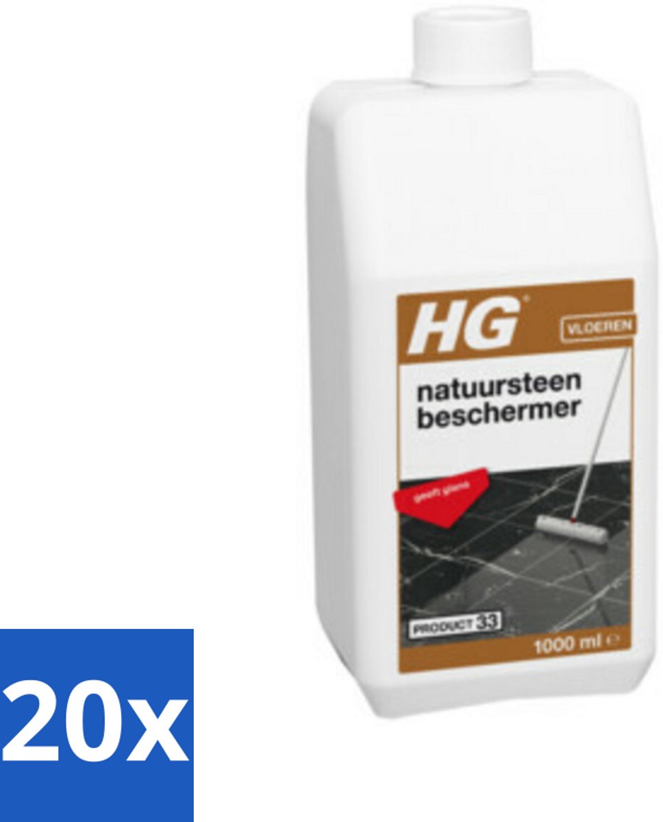 20 x HG Natuursteen Beschermer 1 liter - Natuursteen Beschermer - Natuursteen Beschermfilm - Slijtage Bescherming - Zuur Bescherming - Anti-slipeffect