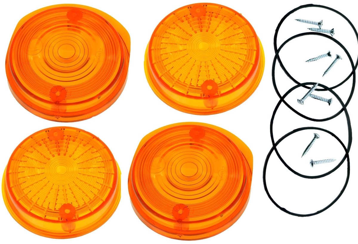 Elzusha - Set van 4 Knipperlichtkappen Rond voor S50 S51 SR50 Oranje