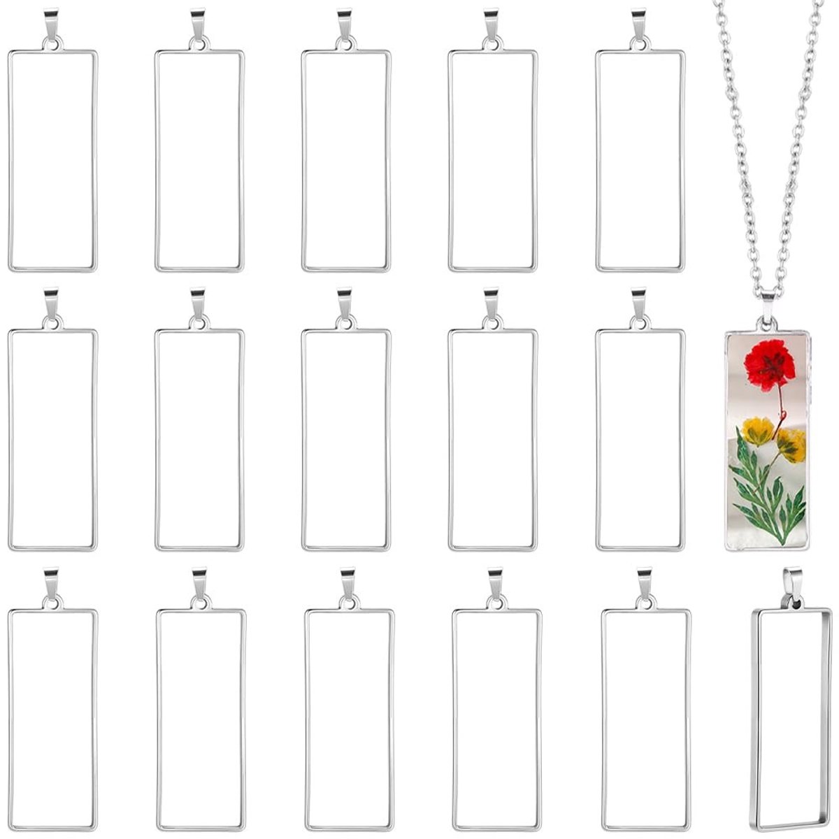 Elzusha - 20 Stuks Open Achterkant Bezel Hangers voor Sieraden Maken