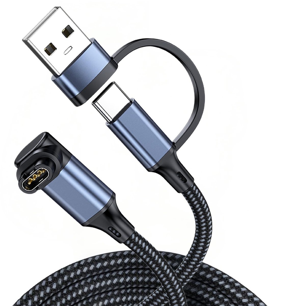 Elzusha - 2-in-1 Oplaadkabel voor Smartwatches 1,2 m met USB-C en USB-A