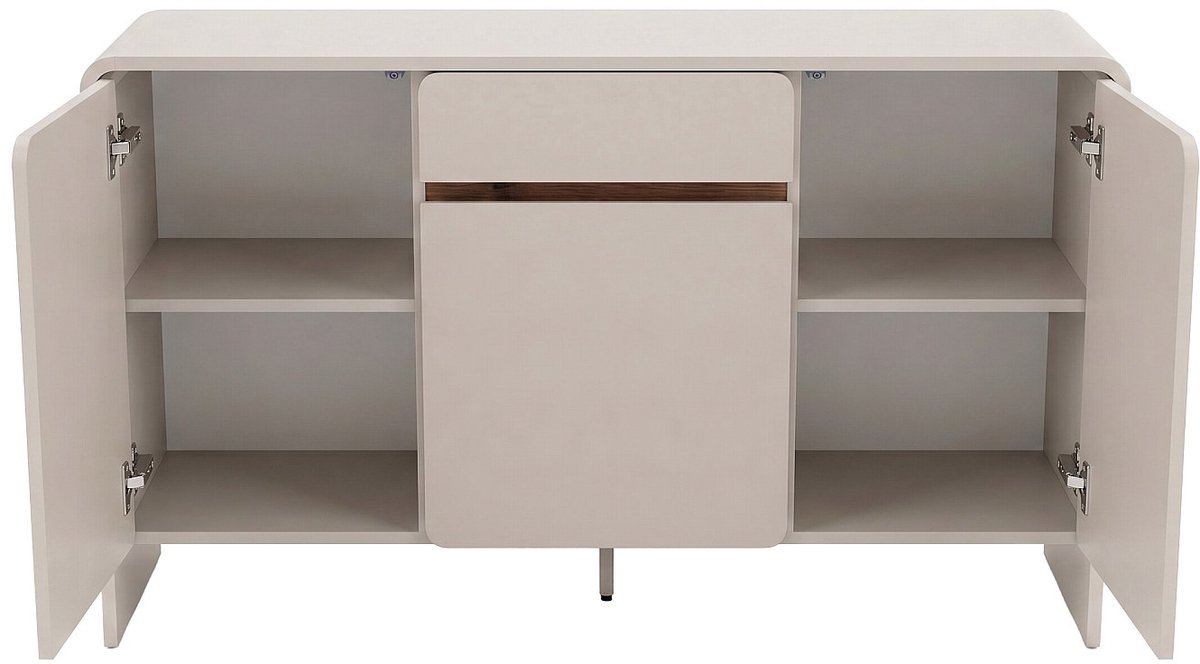 Vente-unique Buffetkast met 3 deuren en 1 lade - Beige en donker naturel DYSARA